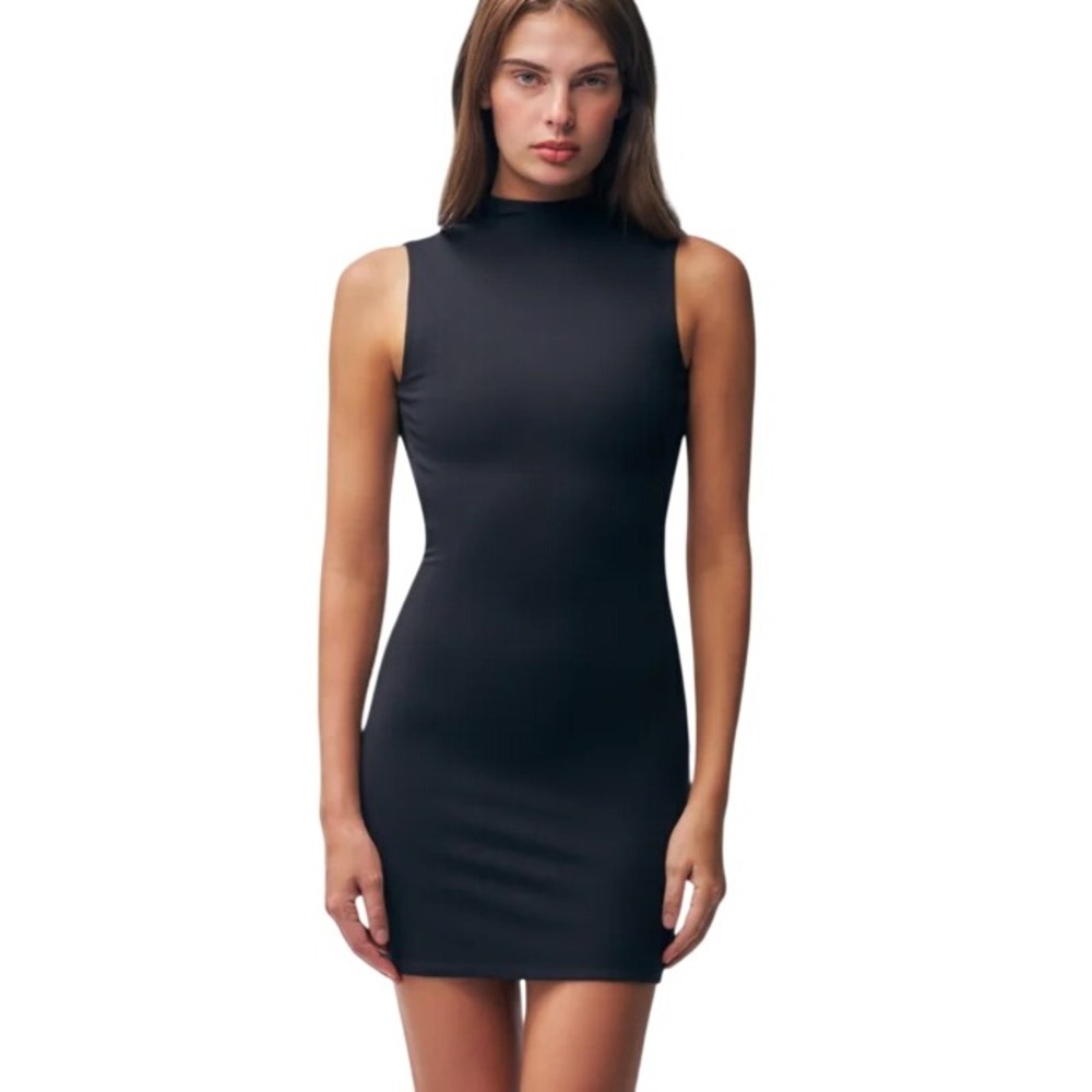 JENNIFER TATTANELLI‎ Black Sleeveless Midi Dress Made in Italy Asymmetrical, S